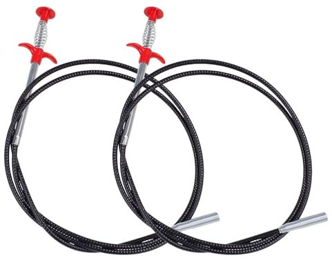 Lot de 2 pinces à griffes, 90 cm/200 cm, télescopique, flexible, avec 4 crochets de préhension, spirale de nettoyage des canalisations, débouchage des canalisations, débouchage