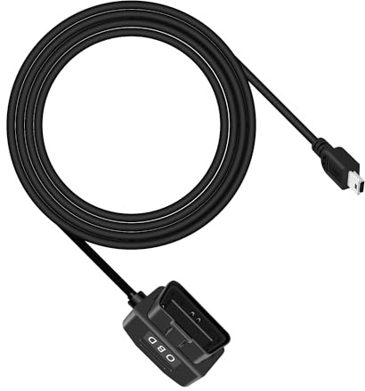 RIIEYOCA OBD zu USB DashCam Kabel, Mini USB zu OBD 2 Hardwire Adapter mit Switch Button Connector Kompatibel mit Elektrofahrzeugen (11,5ft / 3,5m, Mini)