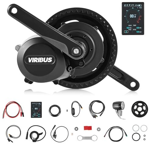 Viribus Mittelmotor E-Bike Umbausatz 48V 750W Motor mit optionalem E-Bike Display Custom für Mountainbike (Akku Nicht inkl.)