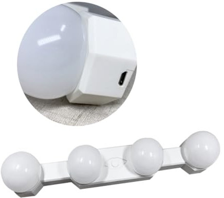 Uonlytech Led-spiegel Mit Beleuchtung Make-up Spiegel Ohne Bohren Mit Saugnapf Tragbar Licht Für Gesicht Klare Sicht Für Schminken Badezimmer Reisen