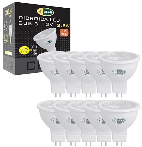 CLAR - GU 5.3 LED Warmweiß, GU5.3 LED, MR16 LED 12V, 3,5W, 3000K (Pack 10)