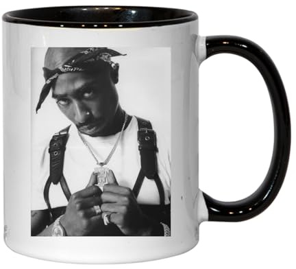 Black and White Rapper Art Rap Hip Hop Bandana Gangsta Keramik Tee Kaffee Tasse Schwarz
