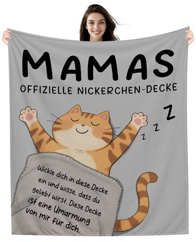 Amorea Mamas offizielle Nickerchen-Decke Lustige Decke für Mama Geburtstag Muttertag Kuscheldecke Geschenk Beste Mama (Mama-b)