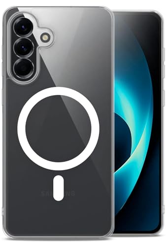 ONEFLOW Nova Case für Samsung Galaxy A56 5G Hülle mit Kameraschutz Transparent, kompatibel mit MagSafe, Handyhülle Durchsichtig Back Cover, Magnetring für induktives Laden