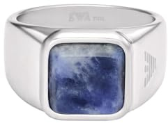 Emporio Armani Herren Silberfarbener Ring aus Edelstahl, EGS332504010