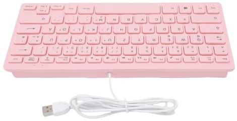Rosvola Mini Clavier Filaire à 78 Touches, Clavier d'Ordinateur USB Silencieux avec Coussinets Antidérapants pour Ordinateur Portable de Travail et de Jeu (Version Allemande)