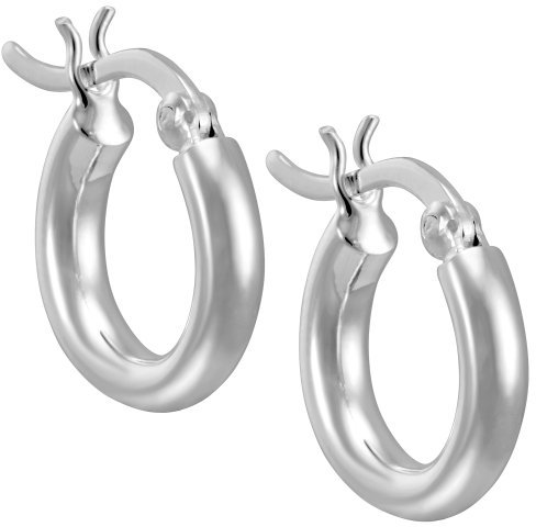 Vinani Klapp-Creolen glänzend Sterling Silber 925 Ohrringe CER