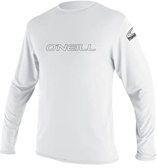 O'Neill Men’s Basic Skins Long Sleeve Sun Shirt, UPF 50+ Sun and Rash Protection for Surfing and All Outdoor Activities, White, X-Large