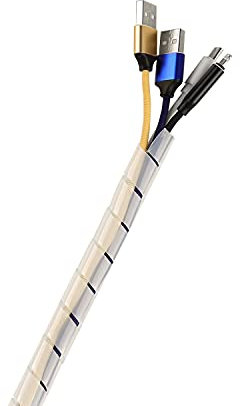 TPFNet Spiralförmiger Kabelschlauch 12-75 MM Durchmesser, Naturfarben, 10 M