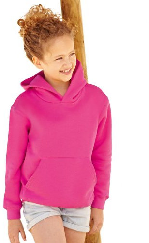 Fruit of the Loom: Kids` Hooded Sweat 62-043-0, Größe:128 (7-8);Farbe:Fuchsia