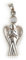 Schmuck Anhänger Engel Schutzengel 27 mm, 925 Sterling Silber mit Edelstein Mondstein Moonstone Schutzstein Talisman