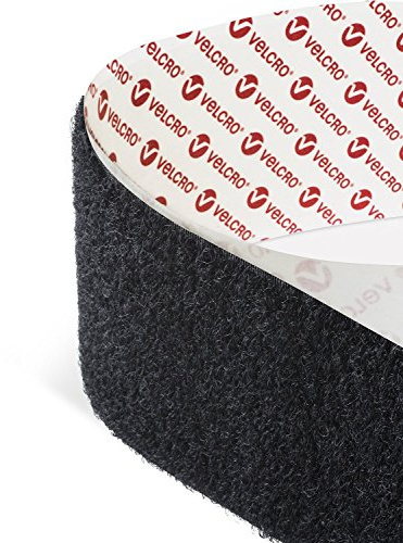 Echten Klettverschluss Velcro® Haken und Loop selbstklebend Sticky Back Tape Klettverschluss in Schwarz 100 mm breit – 10 cm breit x 1 m lang, glas, schwarz, 1M (1m Hook+1m Loop)