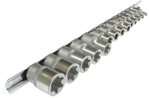 Toolzone 14Pc Female Torx Sockets On Rail