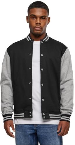 Urban Classics Herren 2-Tone College Sweatjacket, Blk/Gry, M, TB207