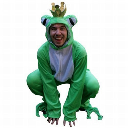 Ikumaal Frosch-König Kostüm, Sy12 L-XL, für Erwachsen-e Männer Frau-en, Frösche Märchen Kostüm-e Fasching Karneval Fasnacht Faschingskostüm-e Karnevalskostüm-e