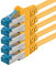 1aTTack.de 5m - giallo - 5 pezzi - Rete Cavi Cat6a S-FTP CAT 6a doppia schermatura - certificato GHMT PIMF 500MHz / 7 CU rame non contiene alogeni compatibile con CAT5e CAT6 CAT7 CAT8 10000 Mbit/s