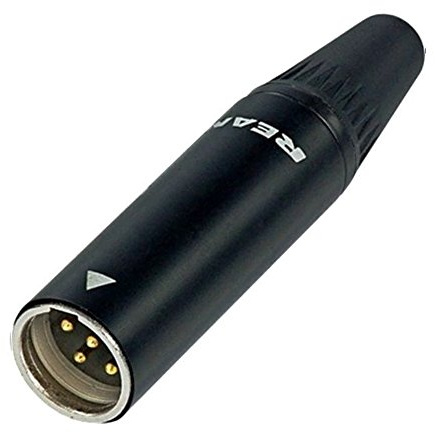REAN Mini-XLR 5-pol Stecker By Neutrik Tiny XLR 5-Pin | RT5MC-B (Männlich - Schwarz)