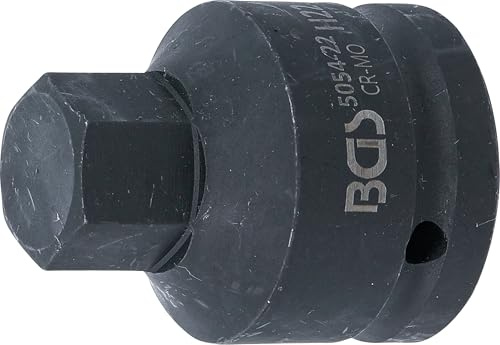 BGS 5054-22 | Kraft-Bit-Einsatz | Länge 55 mm | Innensechskant 22 mm | Antrieb Innenvierkant 20 mm (3/4) | Hand- und Schlagschrauberbetrieb | Aufnahme für Arretierstift und Gummiring