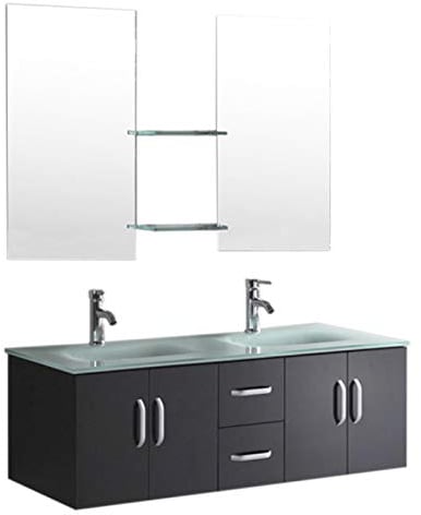 Simba Srl Mobile Bagno Ice arredo Bagno arredobagno 150 cm Nero Laccato Mobile + lavandini + 2 specchi + 2 miscelatori Completo Moderno Il Piu Venduto …