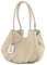 modamoda de 228 Damen Leder Schultertasche Hobo bag handmade in Italy, Farbe:Graubeige