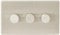 AET SL3GDIM4 Screwless Satin Chrome Flat 3 Gang Dimmer 400W