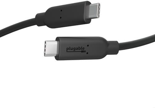 Plugable 10Gbps USB C to USB C Cable, 3.3 feet (1 Meter), 5A, USB-IF Certified, USB 3.1 Gen 2 Type-C - Driverless