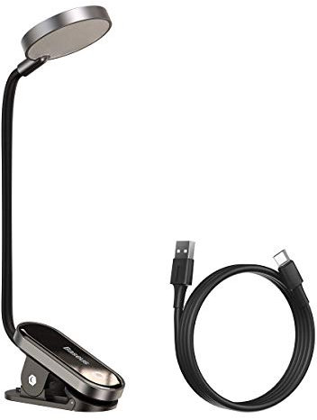 Baseus Home Comfort Reading Mini Clip Lamp + Charing Cable, 400 mAh, 4000K, 3W Dark Gray (DGRAD-0G)