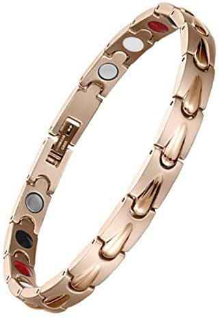 EBUTY Bracelet Femme Acier Inoxydable 4 Eléments Or Rose