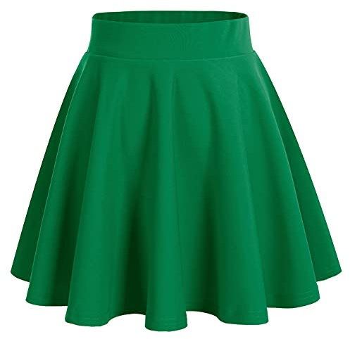 bridesmay Damen Mini Rock Sommer Kurz Skater Rock Schulmädchen Anime Rock Gothic Cosplay Sexy Röcke Green XL