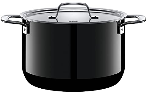 Silit Zeno Black Kochtopf groß 24cm, Metalldeckel, Fleischtopf Induktion 6,4l, Silargan Funktionskeramik, schwarz