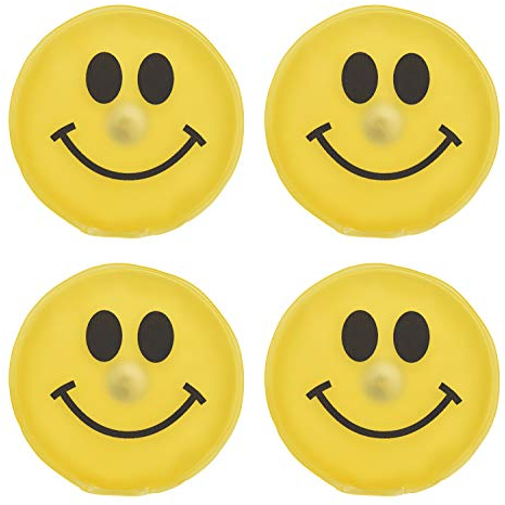 MC-Trend 4er Set Handwärmer Smiley Taschenwärmer Herz für warme Finger gegen kalte Hände im Herbst und Winter, wiederverwendbar