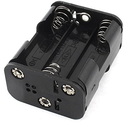UTRONIX Double Side Spring 6 x 1.5 V AA Battery Holder Case Box Black