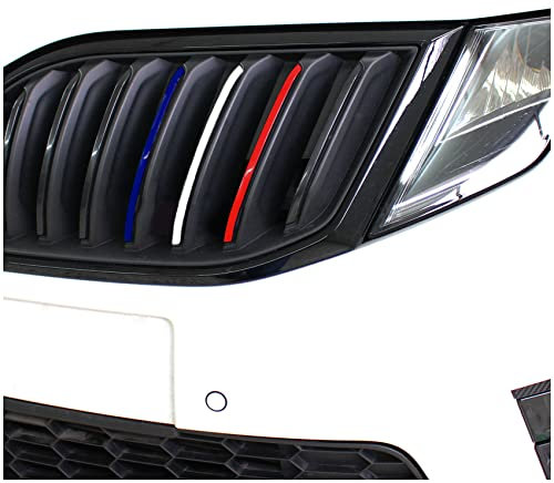 Finest Folia 30 teiliges Aufkleber Set für Front Kühlergrill Sticker für Gitter Nierenaufkleber Zierstreifen Folie selbstklebend Kfz Zubehör (K005 Frankreich)