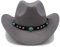Frauenhüte, Cowboyhut Jazzhut Ankunft Mode Cowboyhut für Frauen Party Kostüme Cowgirl Roll Up Hut (Farbe: Grau, Größe: 57-58 cm)