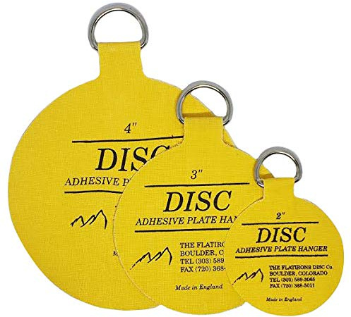 Flatirons Disc - Invisible English Disc - Adhesive Plate Hanger Set-｜2｜ 3｜4｜- Variety Pack- 5 of Each Size- (15 Pack)