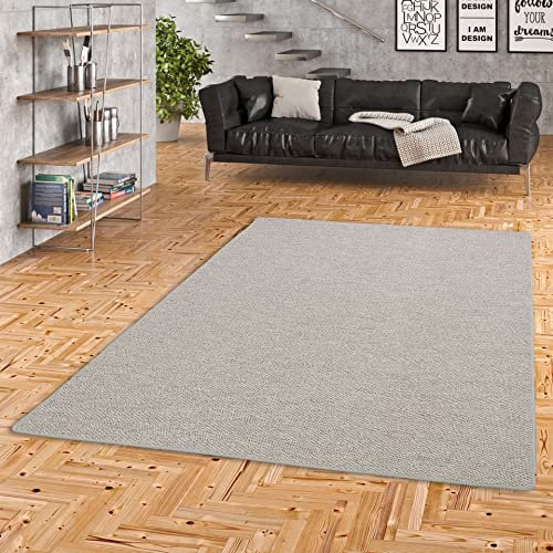 Snapstyle Sisal-Optik Designer Flachgewebe Teppich Pure Hellgrau Silber Meliert in 24 Größen