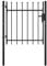 Festnight Door Fence Gate with Spear Top, Metal Garden Gate Galvanised with Lock 100x75 cm