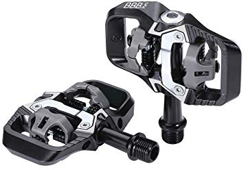 BBB BPD-71 Cycling Fahrradpedale Aluminium SPD Klickpedale für MTB Langlebige Lager Einstellbare Spannung TrailMount Pedale, Matt Schwarz, 90 x 60 mm