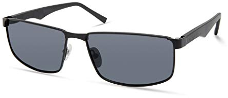 Timberland TBA9265 Occhiali da Sole Uomo, Occhiali da Sole Casual in Metallo Leggero, Forma Lente Rettangolare, Lenti Polarizzate Fumo, Canna di Fucile Lucido