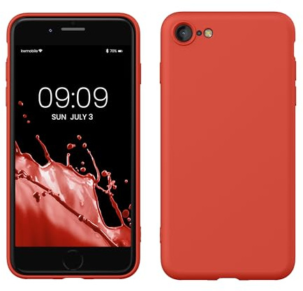 kwmobile Handyhülle für iPhone SE 2022 Hülle/iPhone SE 2020 / iPhone 8 / iPhone 7, für iPhone SE Hülle - Schutzhülle für kabelloses Laden - Case in Mandarin Orange