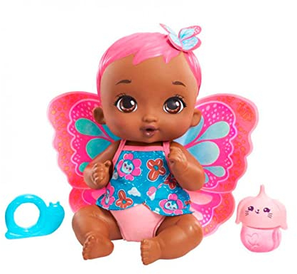 My Garden Baby GYP12 - Schmetterlings-Baby Puppe - Pinker Schmetterling (30 cm), mit wiederverwendbarer Windel, abnehmbarer Kleidung und Flügeln, Kinderspielzeug ab 2 Jahren