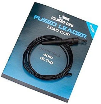 Nash Cling-On Fused Leader Lead Clips 1m Dark Silt T8171 Vorfach Rig Karpfenvorfach