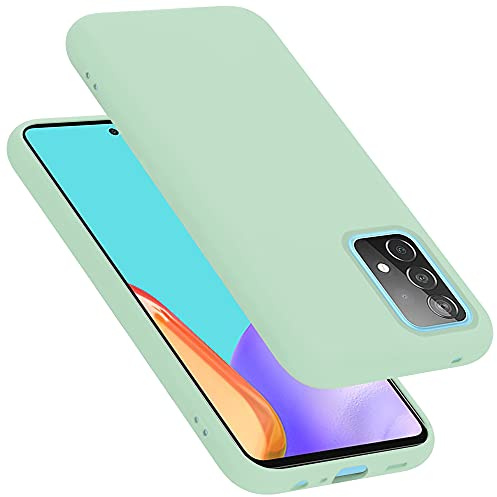 Cadorabo Hülle kompatibel mit Samsung Galaxy A52 (4G / 5G) / A52s Hülle Silikon Handyhülle für Galaxy A52 (4G / 5G) / A52s Case aus flüssigem Silikon- dünne TPU Schutzhülle - Liquid HELL GRÜN