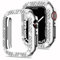 Miimall Kompatibel mit Apple Watch Series 9/8/7 45mm 41mm Hülle, Bling Glitzer Doppelter Diamant Strassstein Harter PC Schutzrahmen Ultradünner Schutzhülle für iWatch Series 9/8/7 41mm - Silber