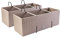 PAFEN 2X Blumenkasten Blumentopf Rattan-Optik mit Halterungen Pflanztopf Balkonkasten Pflanzkästen, Mocca