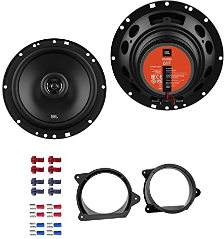 JBL Stage1 61F Lautsprecher mit Einbauset passend für Peugeot 207 ab 2006 Türen vorne 400 W 165mm 2 Wege Koax