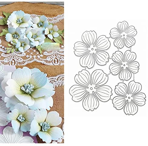 5 Stück/Set 3D-Blumenrahmen, Metall-Stanzformen, Blumenblätter, Hochzeit, Stanzschablonen für DIY, Scrapbooking, Foto, dekorative Prägepapier-Stanzformen für Scrapbooking, Kartenherstellung