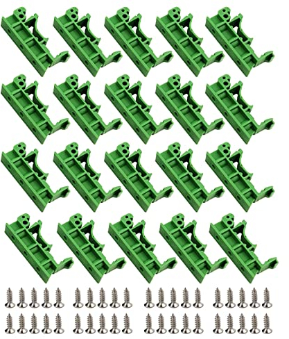 BuxiuGK 20 Stück(10 Sätze) PCB DIN C45 Schiene Hutschienen Adapter Kunststoff mit 40 Schrauben zum Sichern und Halten von Leiterplatten oder elektronischen Schaltgeräten für 35mm DIN-Schiene