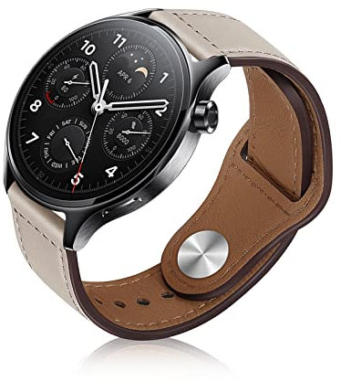 ToVioc 22mm Correa Compatible con Xiaomi Watch S4/S4 Sport/S3/S1 Pro, Correa de Repuesto de Cuero Adecuada para 46mm of Huawei Watch GT 6/GT 6 Pro/GT 5/GT 5 Pro, Ultimate 2/1 - Blanco