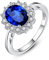 Verlobungsringe für Frauen Oval Cut Saphir Ring 925 Sterling Silber Geburtstag Geschenke Schmuck für Mädchen Frauen Teens Mädchen Größe 5-9,5